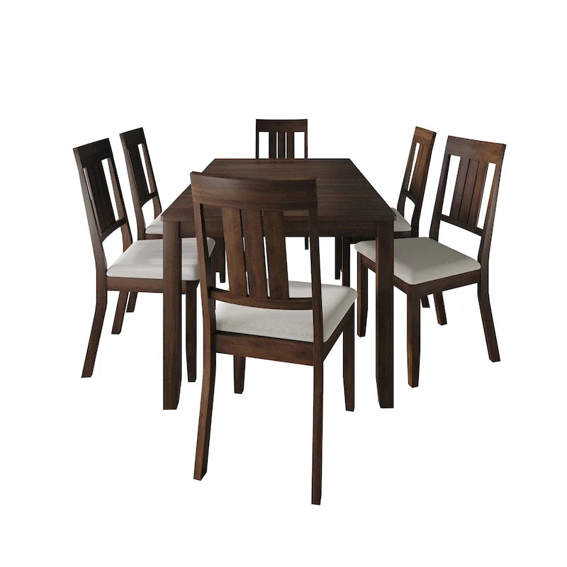 CraftPorch klassisches Esszimmer-Set aus Holz, 7-teilig