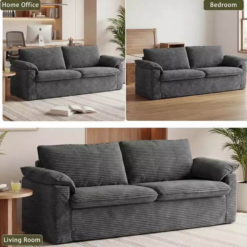 Divanetto a due posti Dyonery 86 Cloud, seduta profonda e cuscini con braccioli larghi, struttura robusta, design ergonomico traspirante