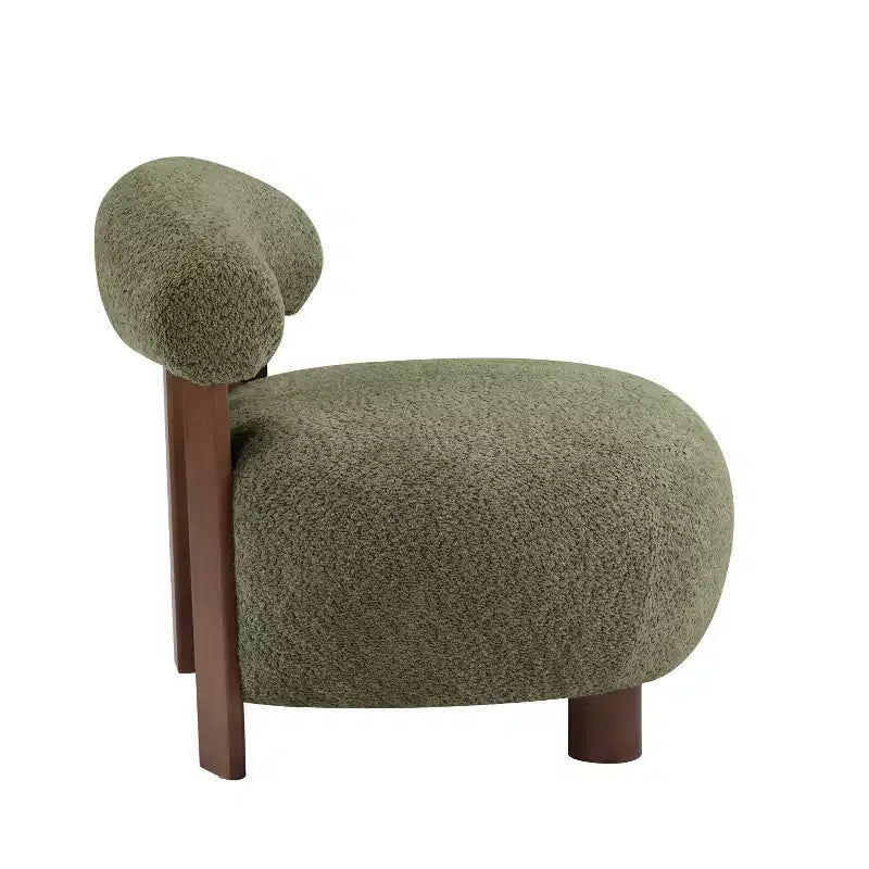 Poltrona d'accento Christopher Knight Home Gareth in legno moderno con rivestimento bouclé