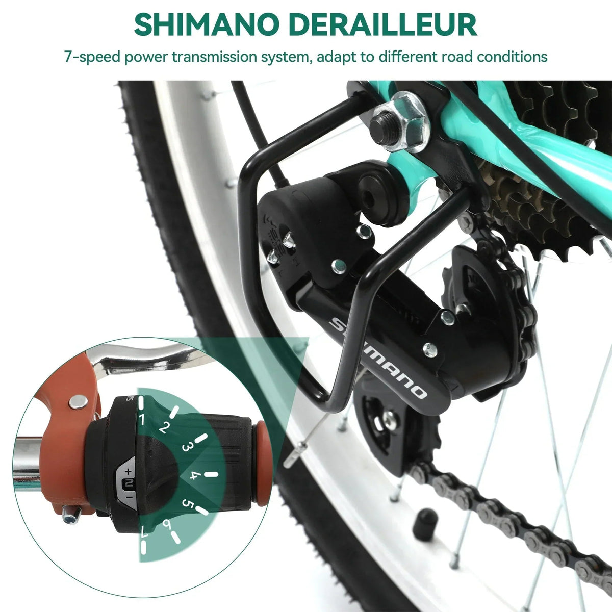 Vélo de ville Moasis24/ 26 à 7 vitesses, cadre ouvert réglable, vélo de déplacement