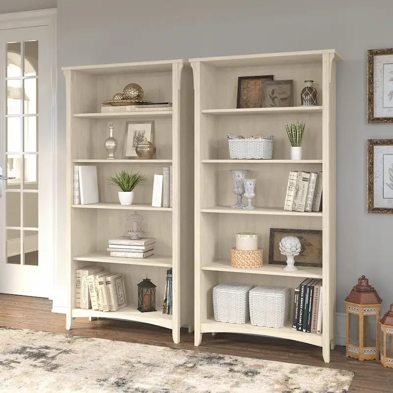 Hoge Salinas-boekenkast met 5 planken (set van 2) van Bush Furniture