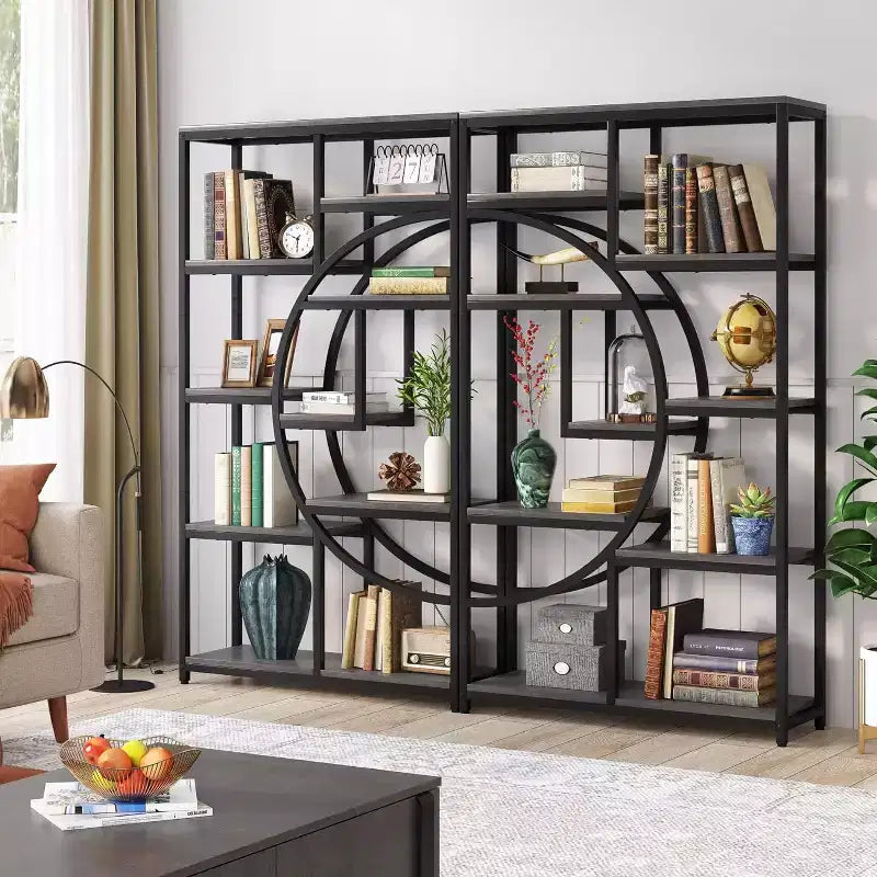 Lantine Bücherregal mit 5 Ebenen und 9 offenen Ablagefächern