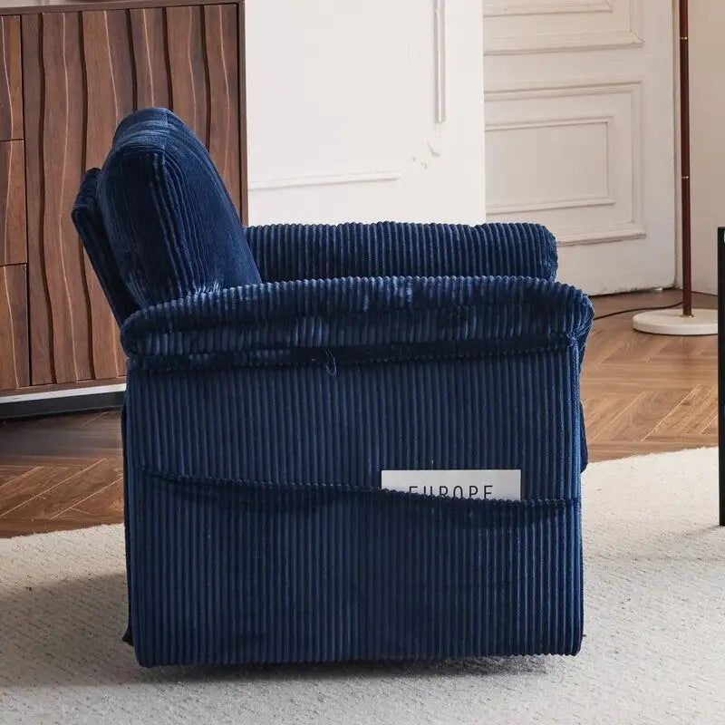 Fauteuil pivotant une place en velours côtelé de 33 pouces