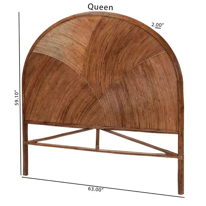 bali & pari Seana vrijstaand hoofdbord van rotan voor queensize bed, donkerbruin: geen montage, MDF-frame, plaatselijk reinigen