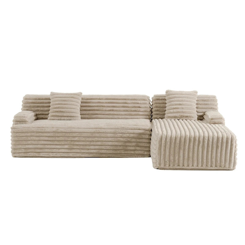 Cloud-Ecksofa, modernes Polstersofa mit 2 Zierkissen, frei kombinierbares Sofa, modulares Ecksofa in L-Form