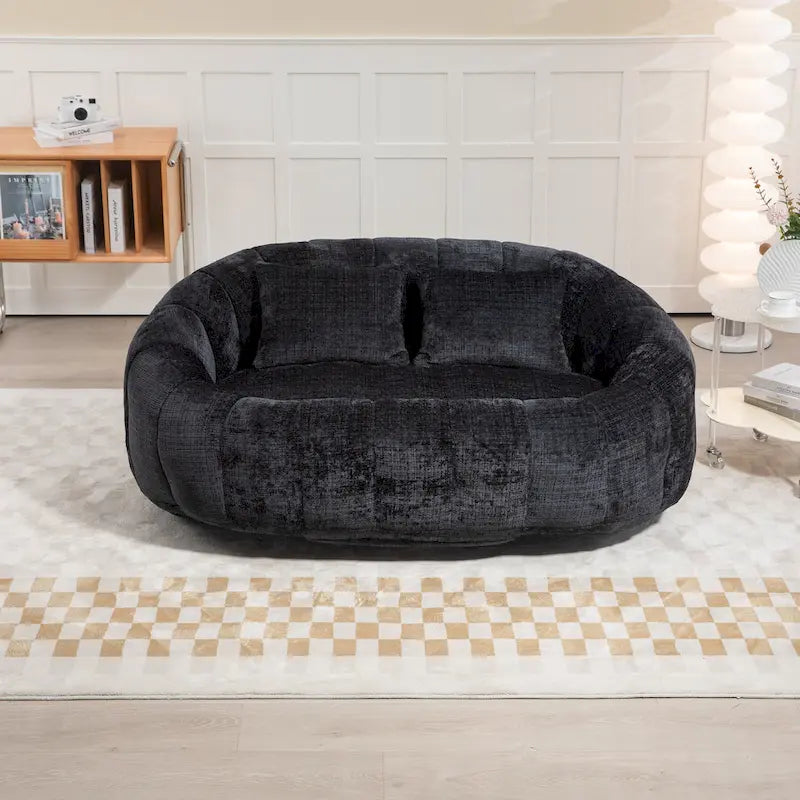 GDFStudio - Divano relax a 2 posti Laurel in ciniglia con schiuma ad alta densità e comfort extra