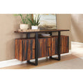 Kappelman Sideboard mit 4 Türen aus grauem Sheeshamholz und schwarzem Holz