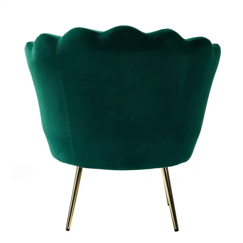 Comfy Barrel Chair with Golden Metal Legs, Living Room Accent Chair