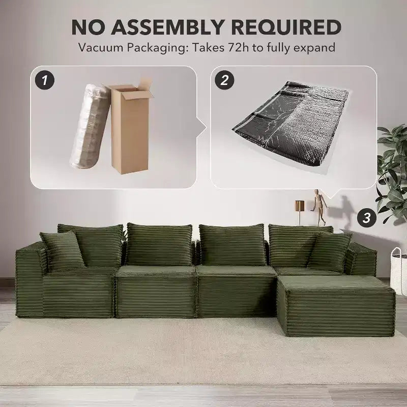 Canapé modulaire nuage de 107/ 137, canapé profond sans structure, canapé convertible confortable pour le sol avec poufs et mousse à mémoire de forme