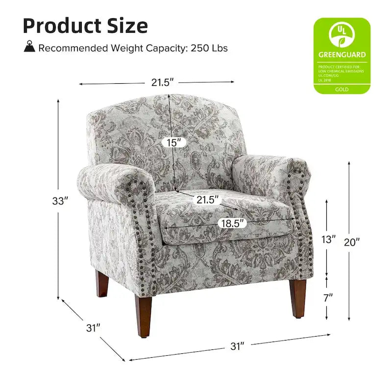 Giampiero fauteuil voor de woonkamer met siernagels, set van 2, van HULALA HOME