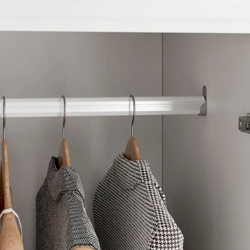 Kleiderschrank mit Kleiderstange und 4 Schubladen, viel Stauraum