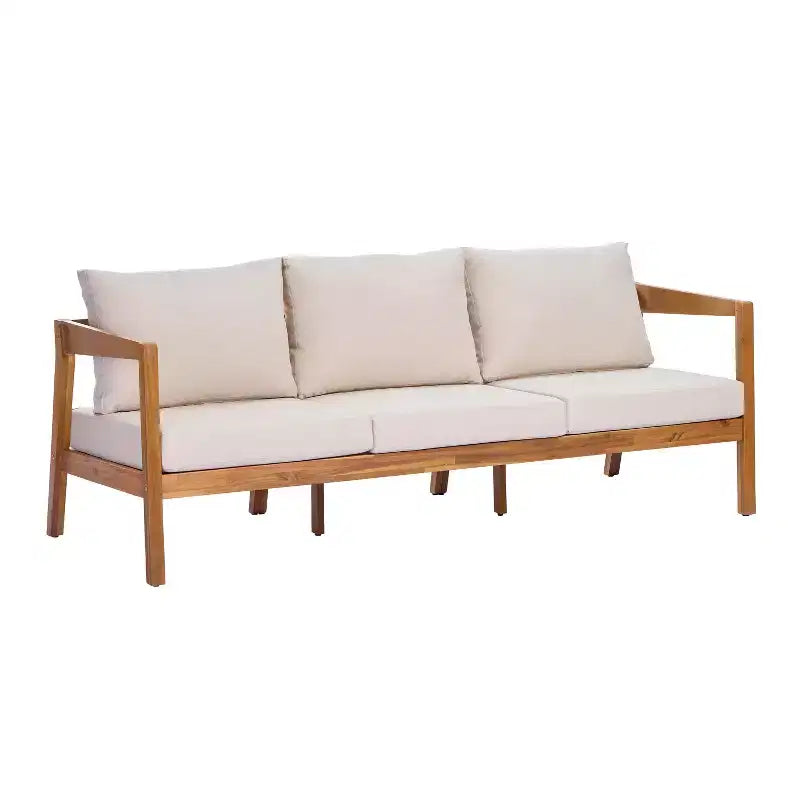 Ensemble de salon de jardin 4/5 pièces en bois d’acacia ModernLuxe, salon d’extérieur avec table basse pour porche/jardin/balcon