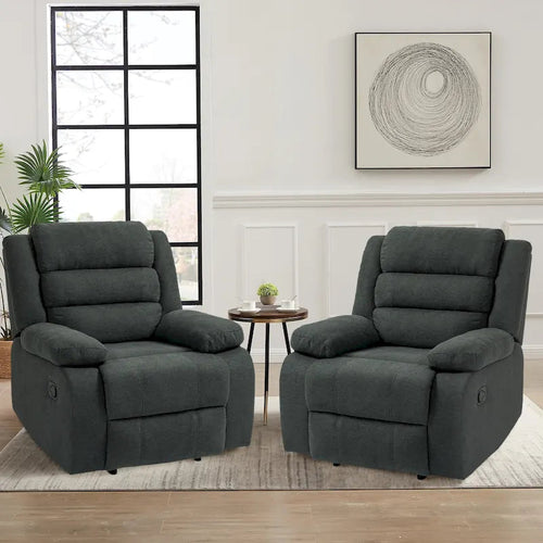 Set da 2 poltrone reclinabili manuali in stile classico e tradizionale