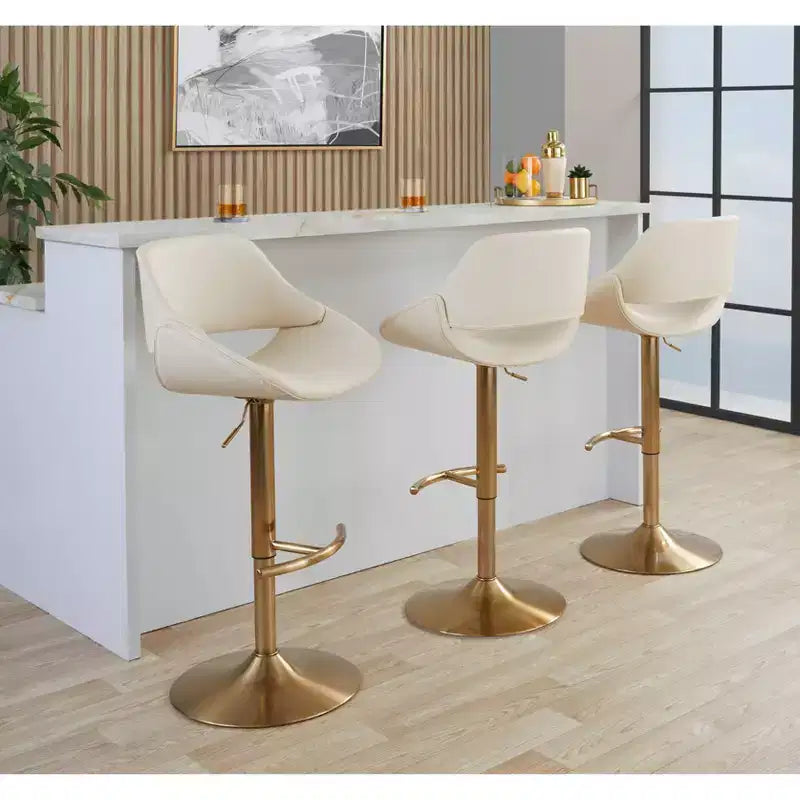 LumiSource Set aus 2 höhenverstellbaren Fabrico-Barhockern aus PU