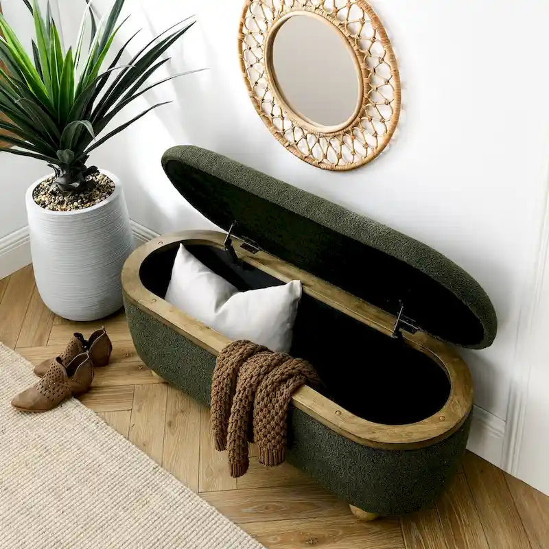Panca contenitore imbottita con seduta, da fondo letto, grande panca contenitore per coperte