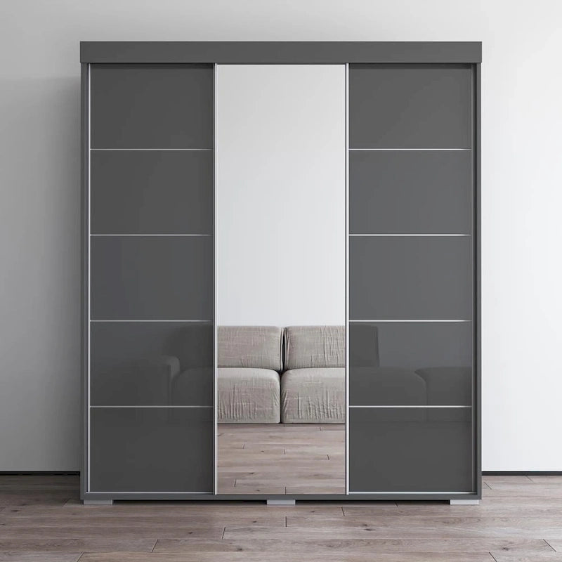Aria moderner 3-türiger Kleiderschrank mit Spiegel
