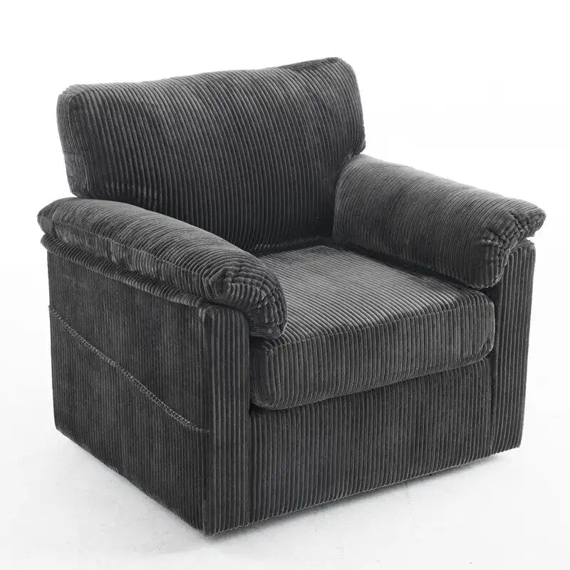 Fauteuil pivotant une place en velours côtelé de 33 pouces