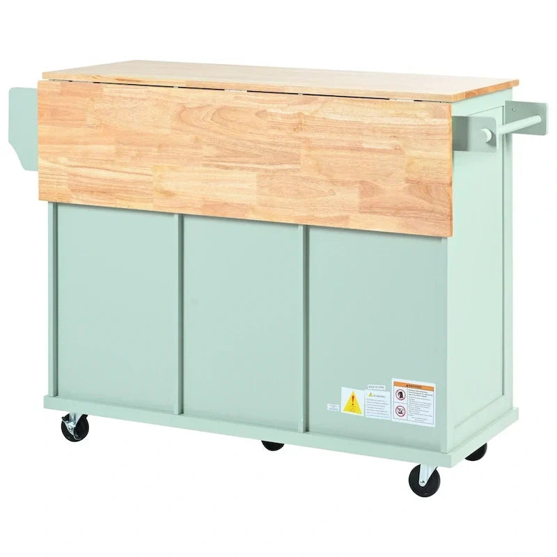 Îlot de cuisine portable à roulettes avec rangement