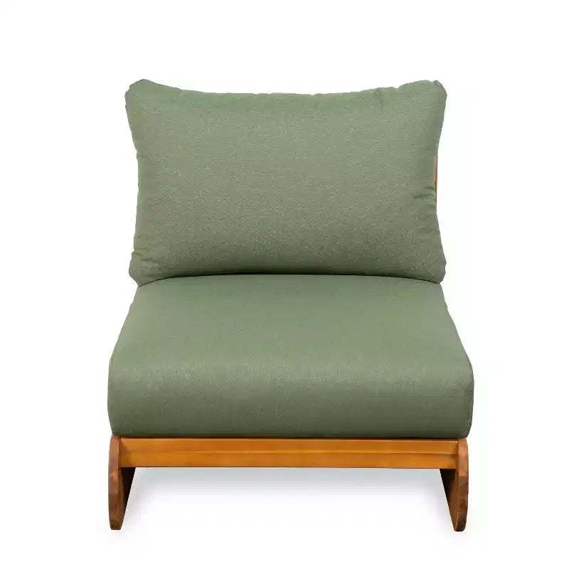 Christopher Knight Home Tavriel moderne Sitzgruppe im Mid-Century-Stil für die Terrasse aus Akazienholz mit 5 Sitzplätzen und dicken Kissen, Tisch nicht enthalten