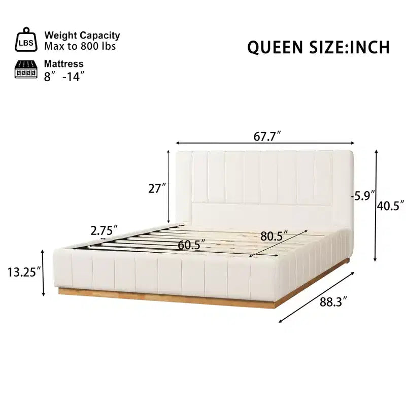 Christopher Knight Home Buchanan modernes Bett mit gestreiftem Stoffbezug und Kopfteil