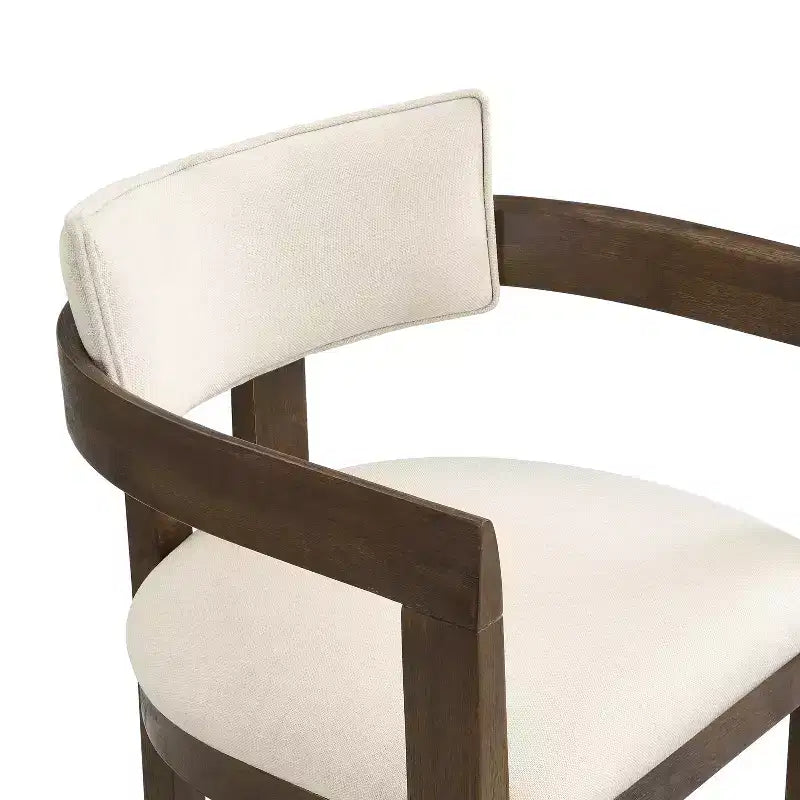 Tabouret de bar rembourré en hévéa Christopher Knight Home Peyton avec dossier ouvert incurvé (lot de 2)