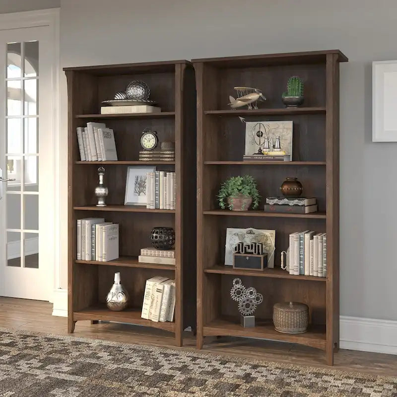 Hoge Salinas-boekenkast met 5 planken (set van 2) van Bush Furniture