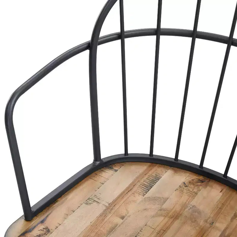 Set da pranzo da 5 pezzi con 4 sedie e tavolo rotondo/quadrato, nero+naturale/noce-ModernLuxe
