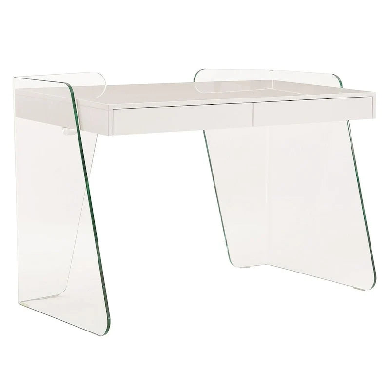 ARCHIE-Büroschreibtisch mit durchsichtigem Glas.