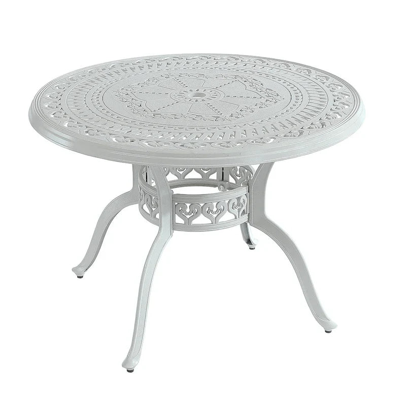 Ensemble de salle à manger de patio en aluminium moulé, 5 pièces, avec 4 chaises pivotantes