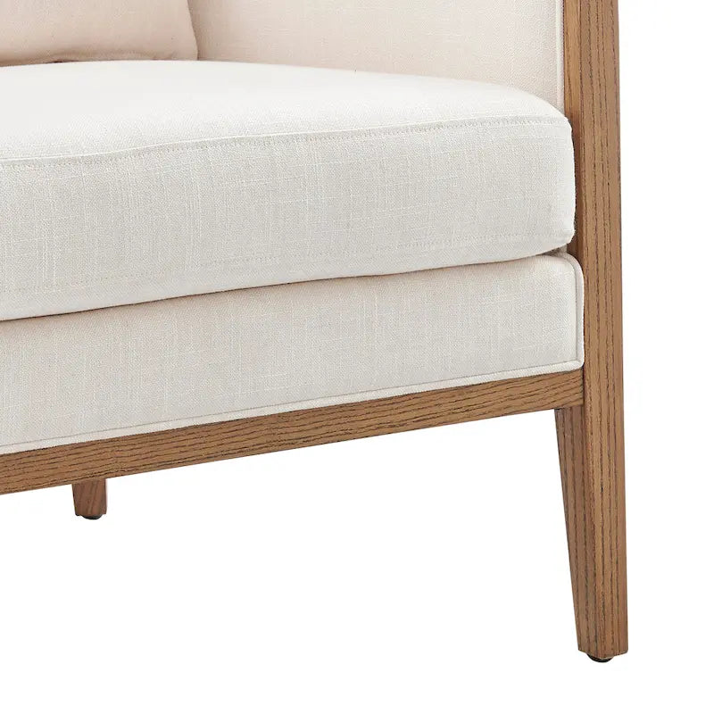 Tillman linnen fauteuil met rotan