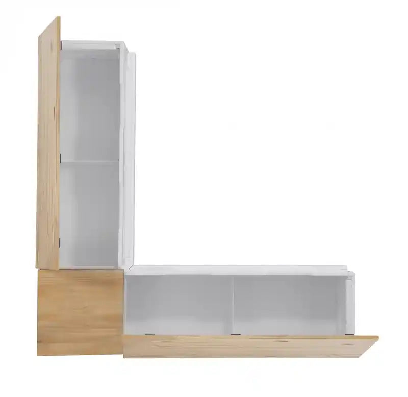 Banc d’angle de salle à manger sans dossier - naturel et blanc