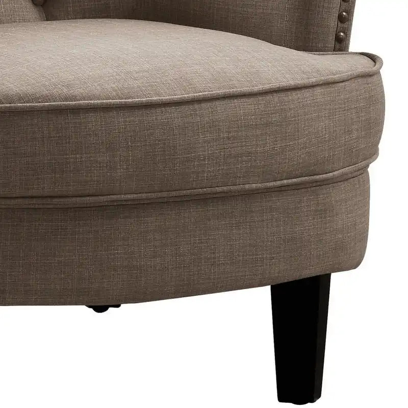 Poltrona decorativa Moser Bay Mignon in velluto/lino, larga 30, con schienale alto e bottoni