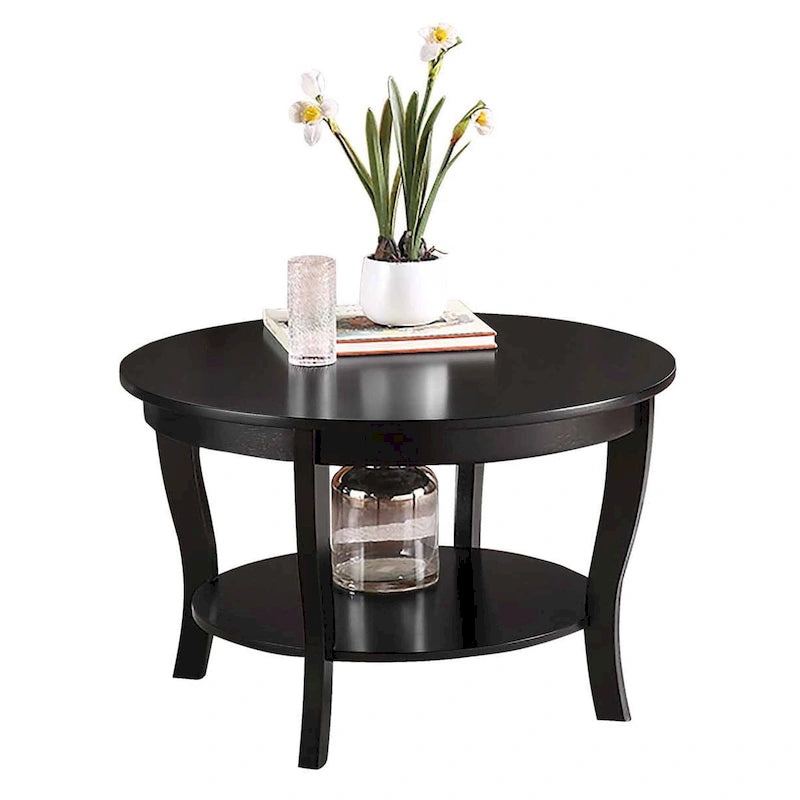 Tavolino rotondo Convenience Concepts American Heritage con ripiano
