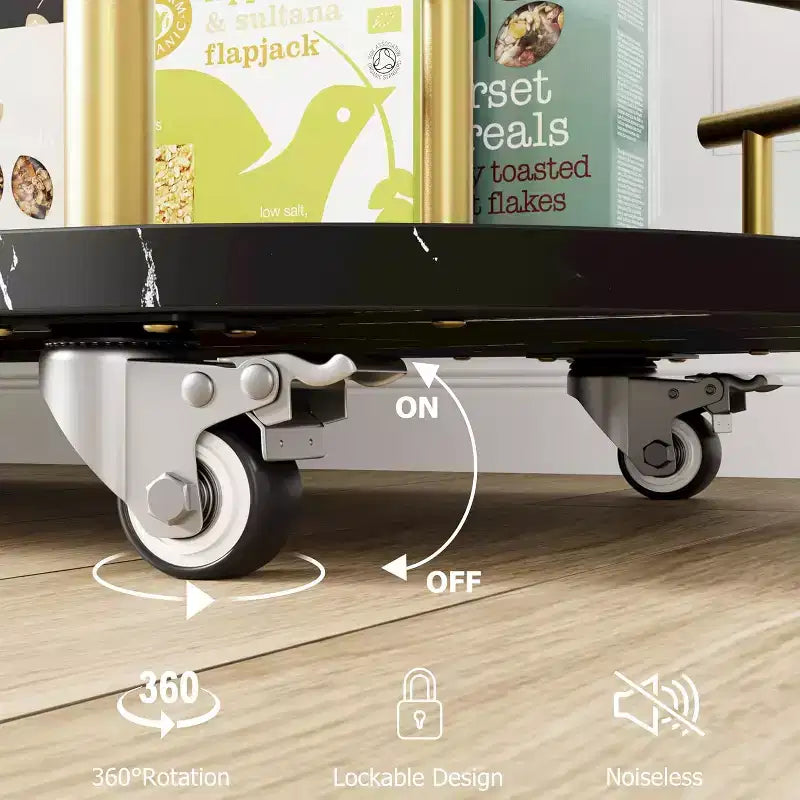 Barkarren met opbergrekken met 4 niveaus, mobiele barkarren op wielen met wijnrek en glazenhouder voor keuken, eetkamer en woonkamer