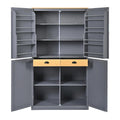 40.2x20x71.3 High Freestanding Kitchen Pantry Large Cupboard Storage Cabinet with 2 Drawers 2 Adjustable Shelves 8 Door Shelves