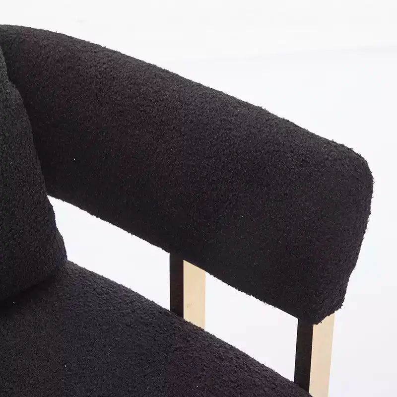 Set van 2 moderne gestoffeerde fauteuils met gouden metalen poten voor woonkamer, slaapkamer of kantoor