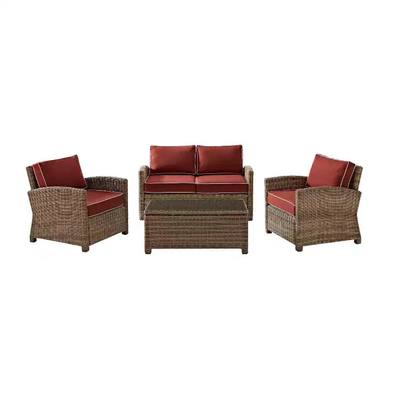 4-teiliges Outdoor-Lounge-Set aus Rattan - Crosley
