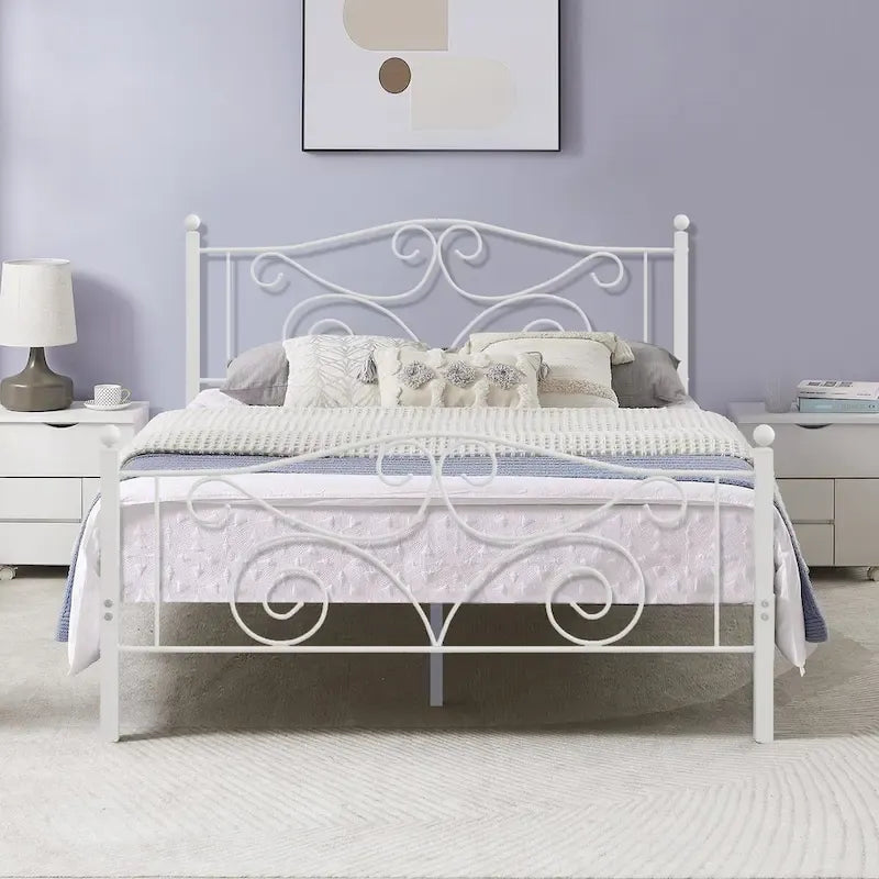Javlergo Victoria metalen bedframe met hoofdbord en voetbord