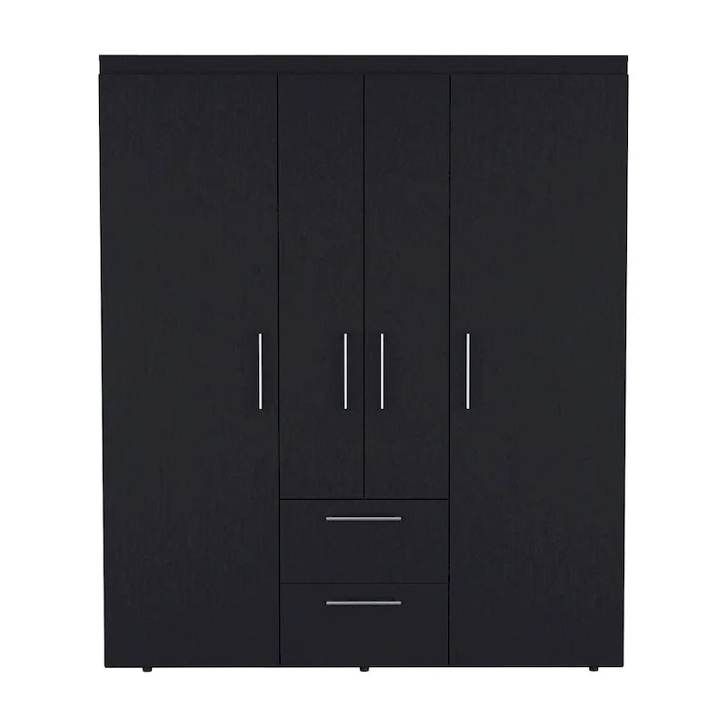 Armoire Bariloche avec tringles de penderie, étagères et 2 tiroirs