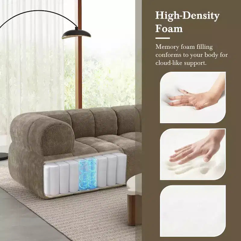 Divano componibile moderno Christopher Knight Home Keri 122 a L in schiuma ad alta densità con schienale basso