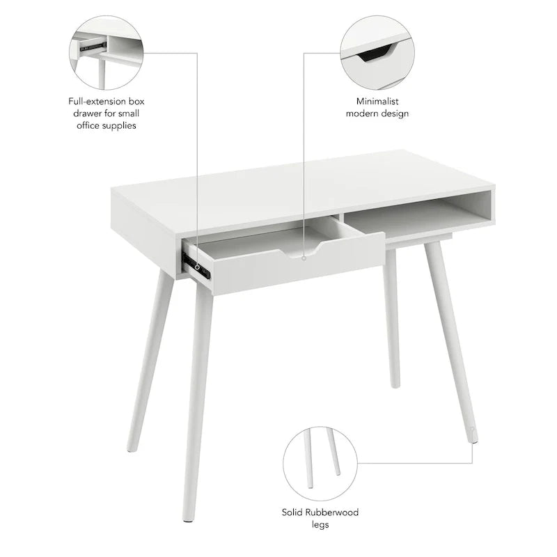Scrivania per computer e scrittura Bush Furniture Nora 40W con contenitore