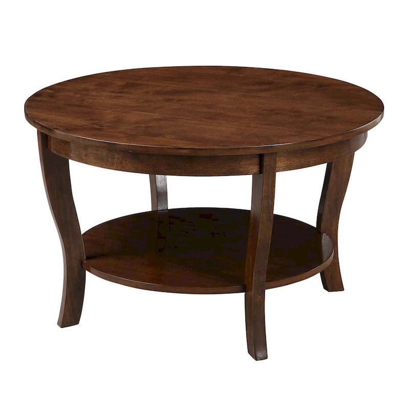 Tavolino rotondo Convenience Concepts American Heritage con ripiano