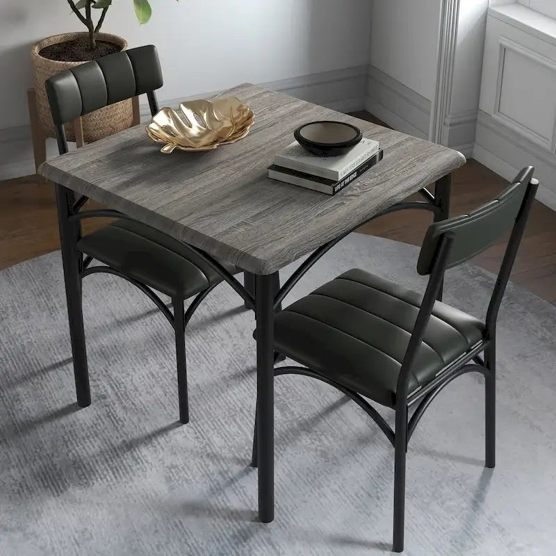 Keuken- en eettafelset voor 2 personen met gestoffeerde stoelen