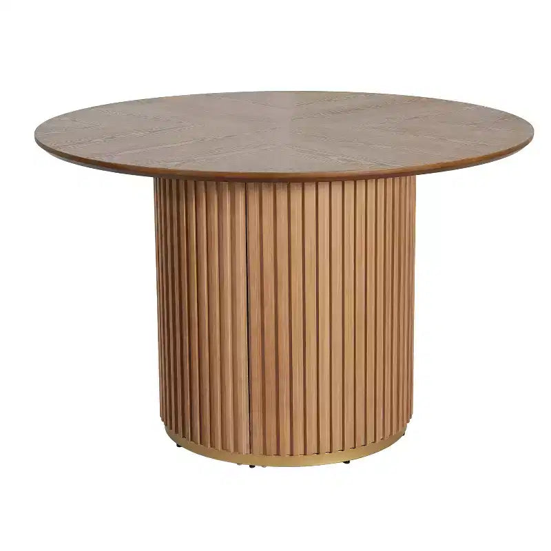 Ensemble de salle à manger moderne rond Christopher Knight Home Shankar de 5 pièces avec chaises rembourrées en bois d’hévéa