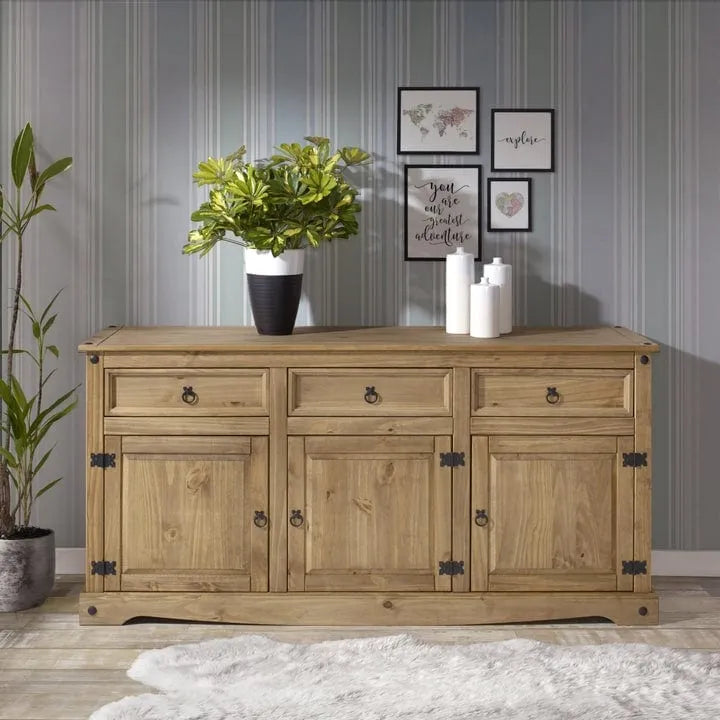 Credenza buffet in legno da 65, stile rustico - collezione Corona