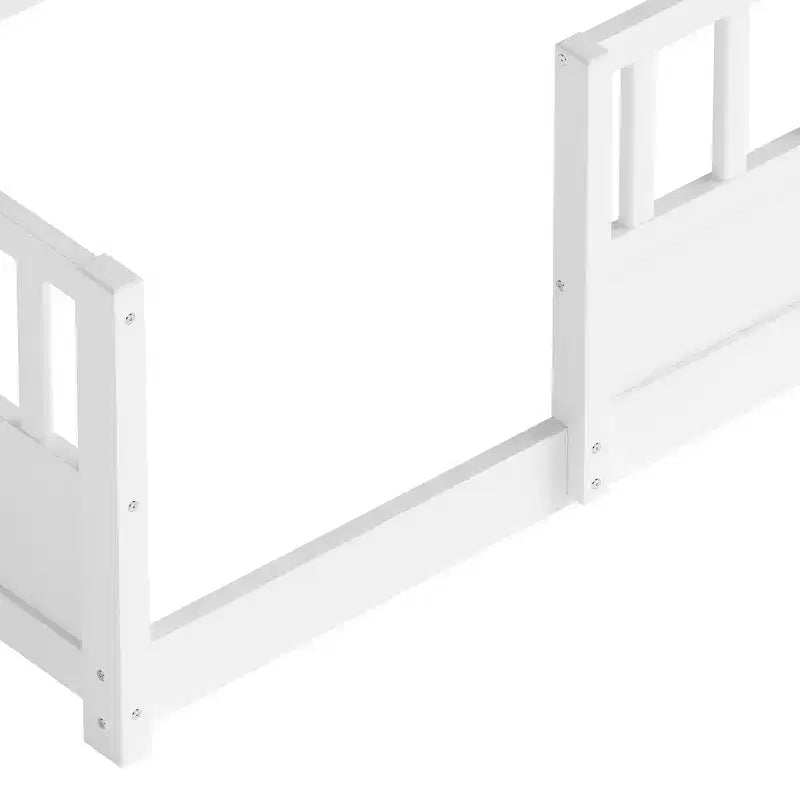 GDFStudio Cissie modern vloerbed van grenenhout met veiligheidsrand en opbergruimte aan de zijkant