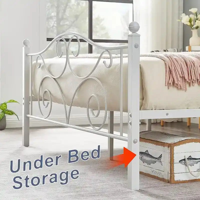 Javlergo Victoria metalen bedframe met hoofdbord en voetbord