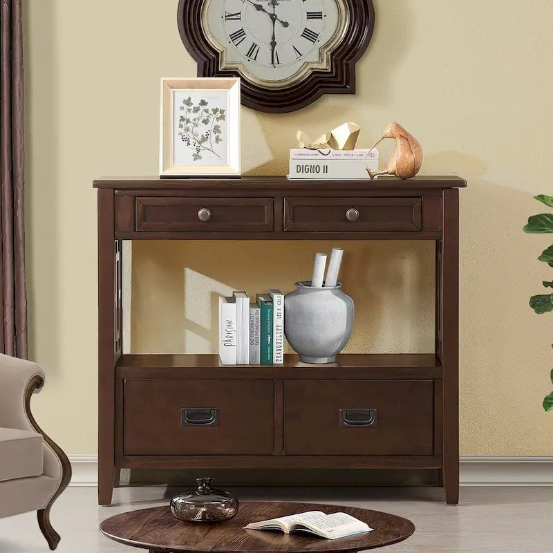 Consoletafel met 4 lades en opbergplank