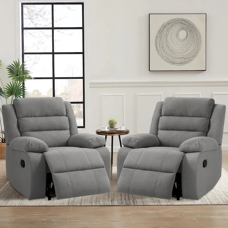 Set van 2 klassieke en traditionele handmatige relaxfauteuils