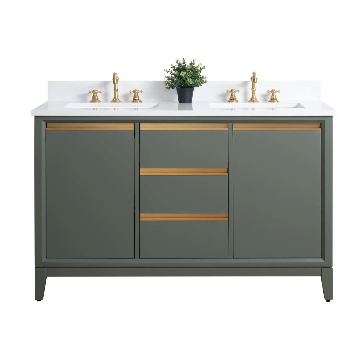 Vanity Art Bathroom Vanity with Ceramic Sink and Engineered Marble Top